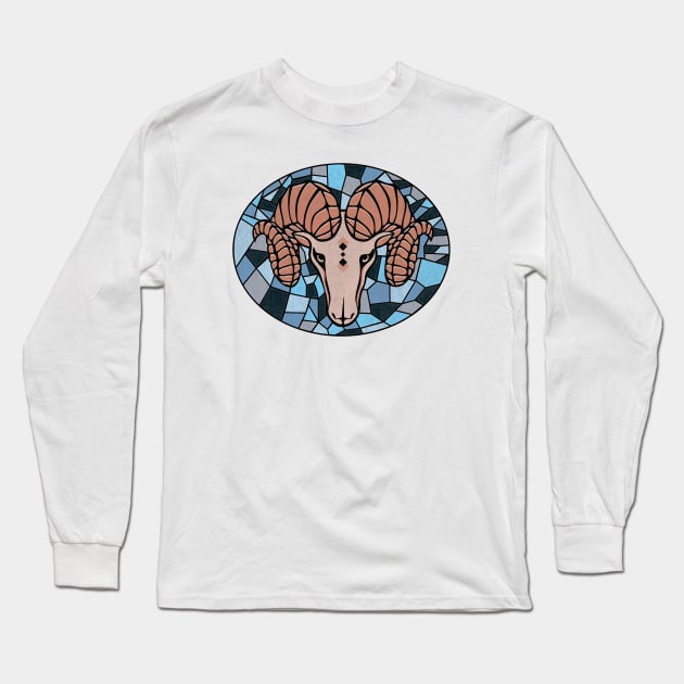 Aries mosaic Long Sleeve T-Shirt by LotusArtStudio